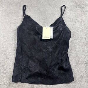 NWT Elan Bloomingdale's Women's Cowl Neck Cami Top Black Size XS